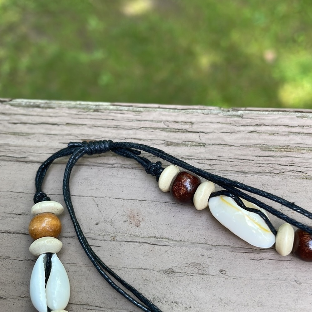 Boho Wooden Shell Beaded Necklace - Picture 9 of 14